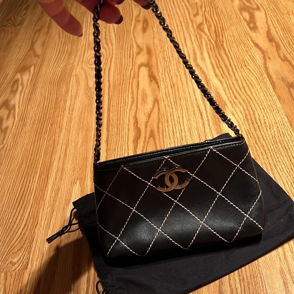 CHANEL Wild Stitch Mini Bag | Black Lambskin | 2004–2005 | Authentic